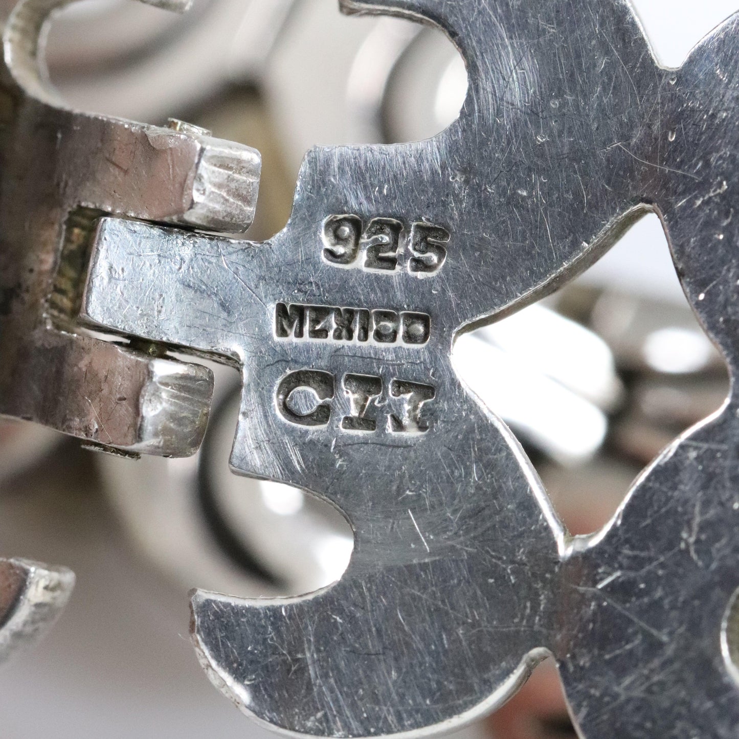 Vintage Silver Mexican Jewelry | Handcrafted Heavy Panel Bracelet - Carmel FSJ