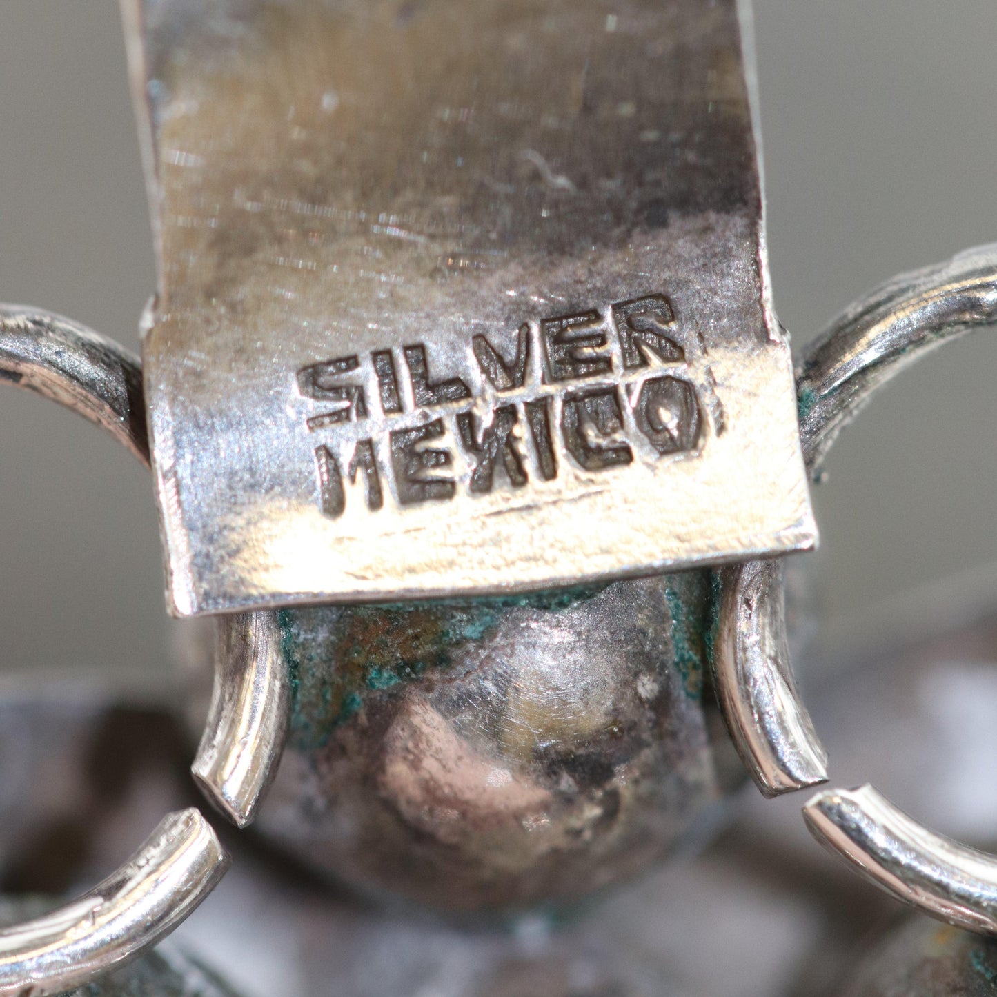 Vintage Silver Mexican Jewelry | Old Floral Amethyst Linked Bracelet - Carmel FSJ