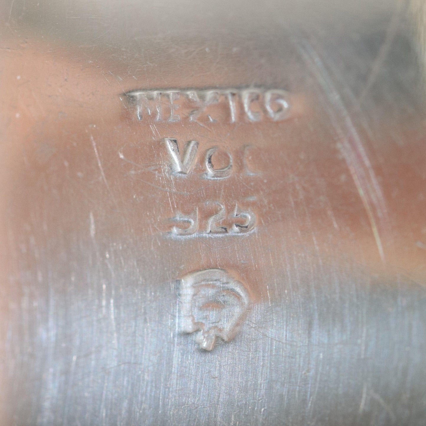 Vintage Silver Mexican Jewelry | Tribal Hinged Handcrafted Bracelet with Safety - Carmel FSJ