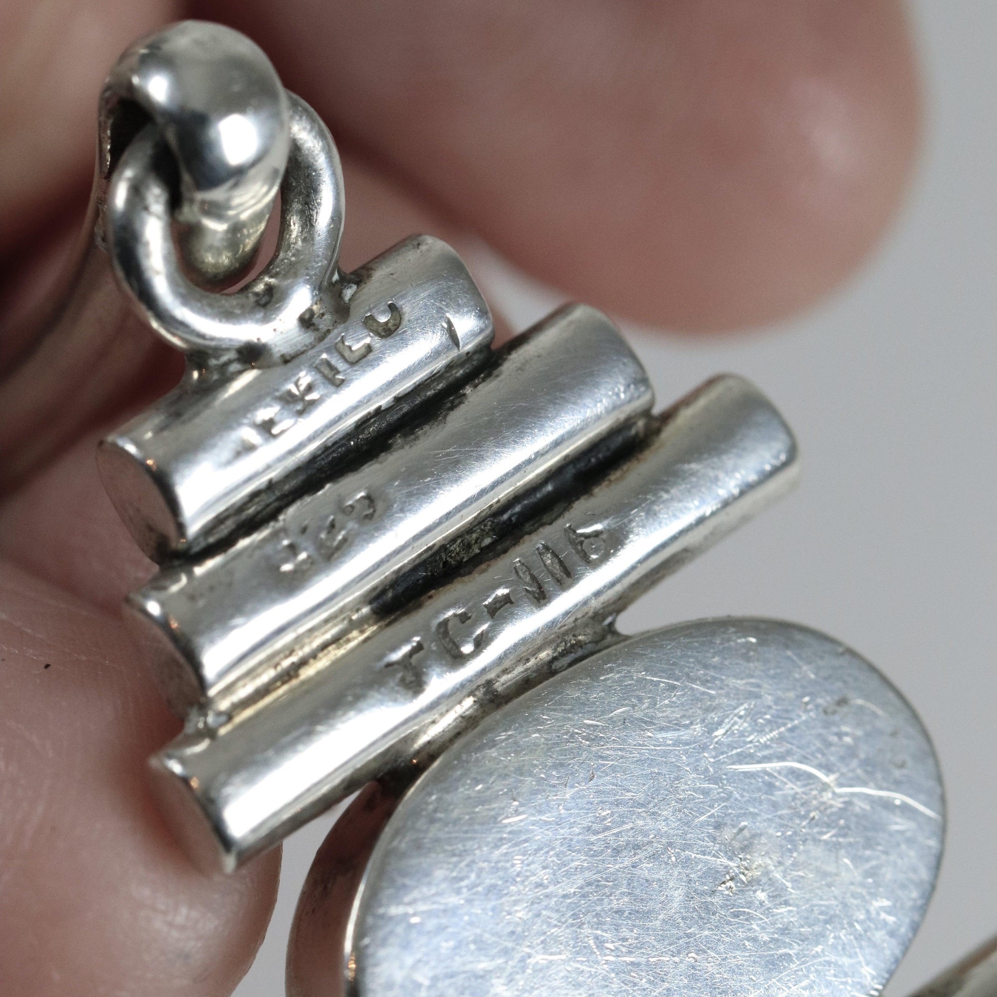 Vintage Taxco Silver Mexican Jewelry | Malachite Modernist Bracelet - Carmel Fine Silver Jewelry