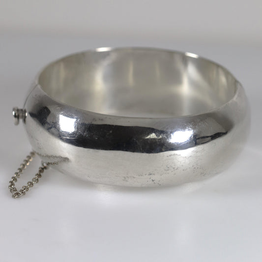 Vintage Taxco Silver Mexican Jewelry | Modernist Bangle Statement Bracelet - Carmel Fine Silver Jewelry