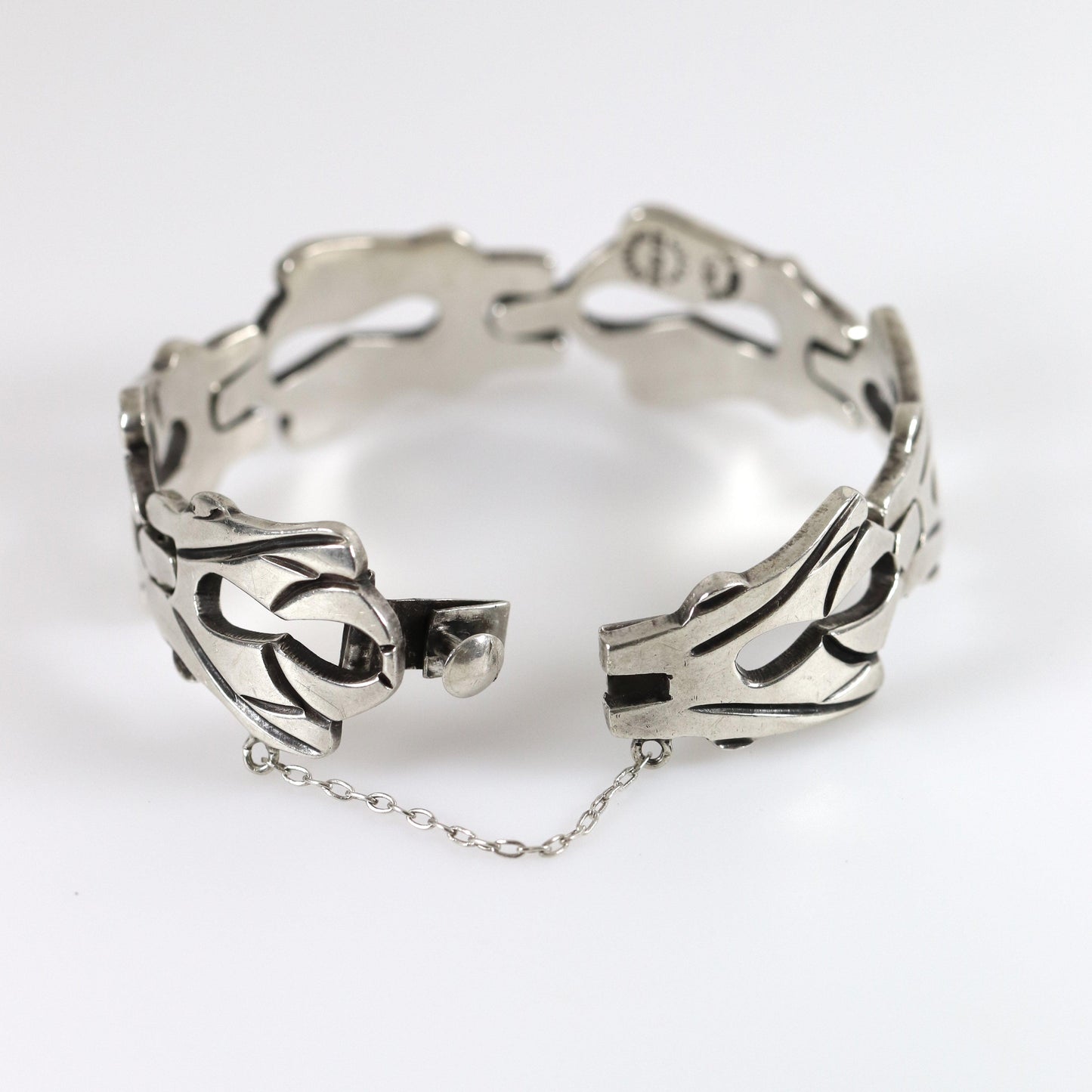 Vintage Taxco Silver Mexican Jewelry | Solid Mid-Century Panel Bracelet - Carmel Fine Silver Jewelry