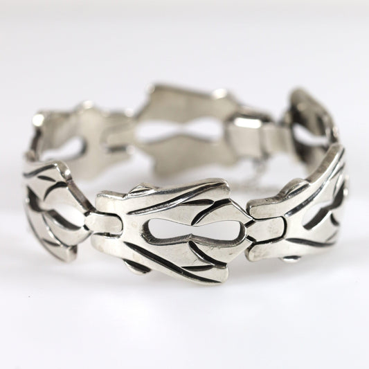 Vintage Taxco Silver Mexican Jewelry | Solid Mid-Century Panel Bracelet - Carmel Fine Silver Jewelry