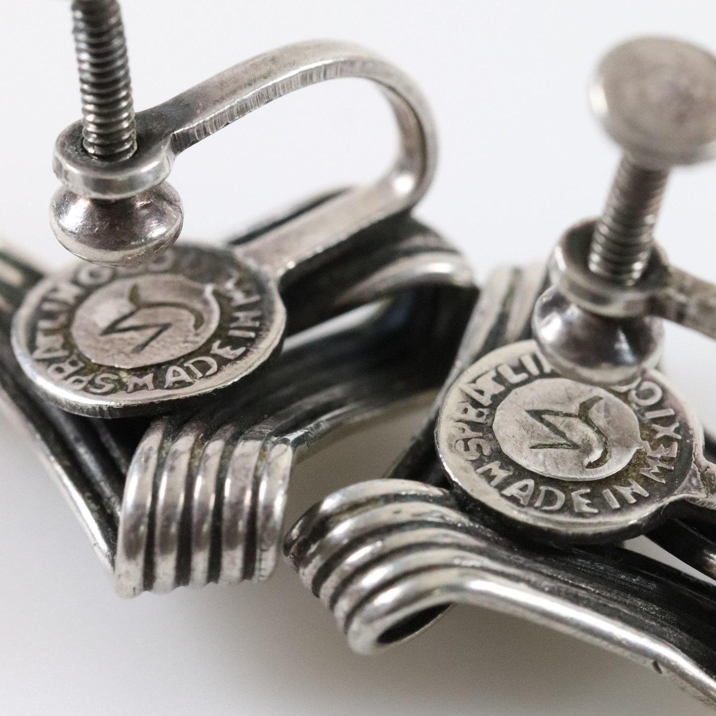 Vintage Taxco William Spratling Jewelry | Floral Ribbon Mid-Century Earrings - Carmel FSJ