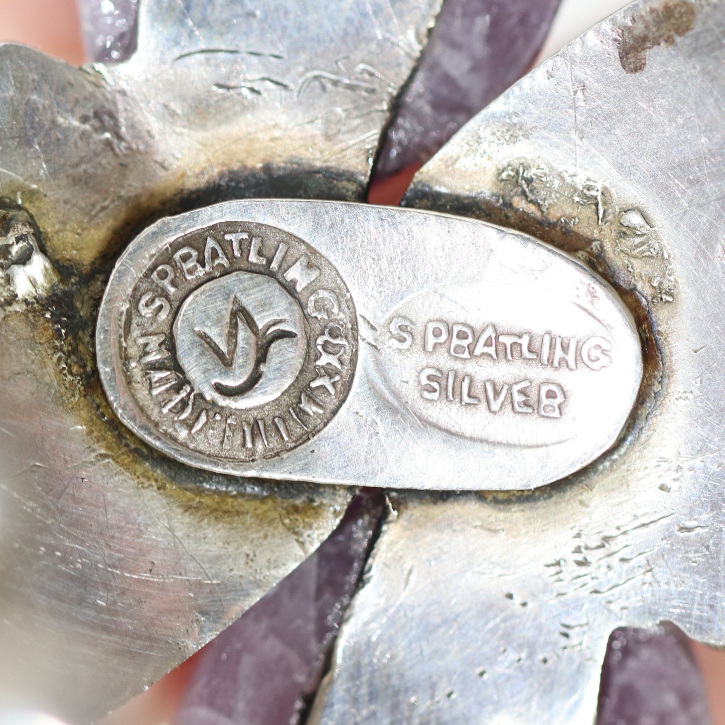 Vintage William Spratling Jewelry | Amethyst Hand Bracelet Taxco Mexico - Carmel FSJ