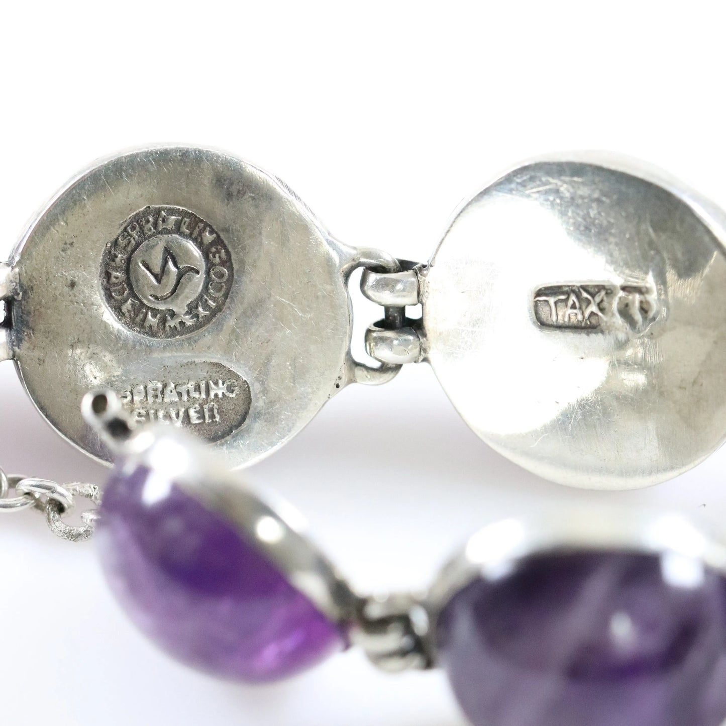 Vintage William Spratling Jewelry | Rare Amethyst Statement Bracelet 980 Sterling Silver Mexico - Carmel FSJ