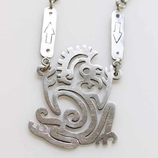 Vintage William Spratling Taxco Silver Mexican Jewelry | Early Aztec Monkey Necklace - Carmel Fine Silver Jewelry