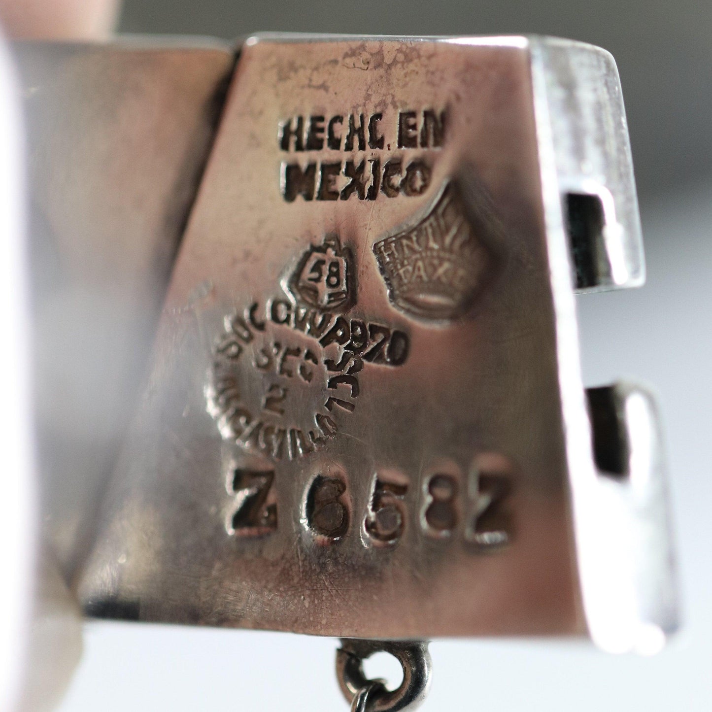 Antonio Pineda Bracelet | Taxco Mid-Century Modernist Moonstone | Vintage 970 Sterling Silver Mexico - Carmel FSJ