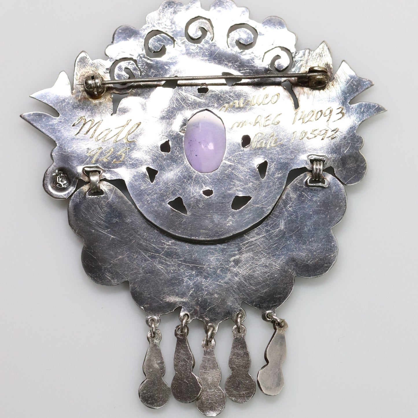 SOLD OUT: Rare MATL Amethyst Brooch | Matilde Poulat Large Peace Dove Pin | Vintage Sterling Silver Mexico - Carmel FSJ