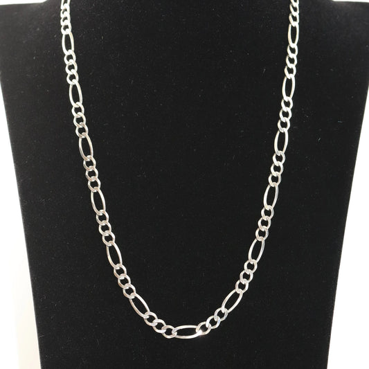 20" Figaro Link Chain | Vintage Sterling Silver | 5mm 16.9 grams - Carmel FSJ