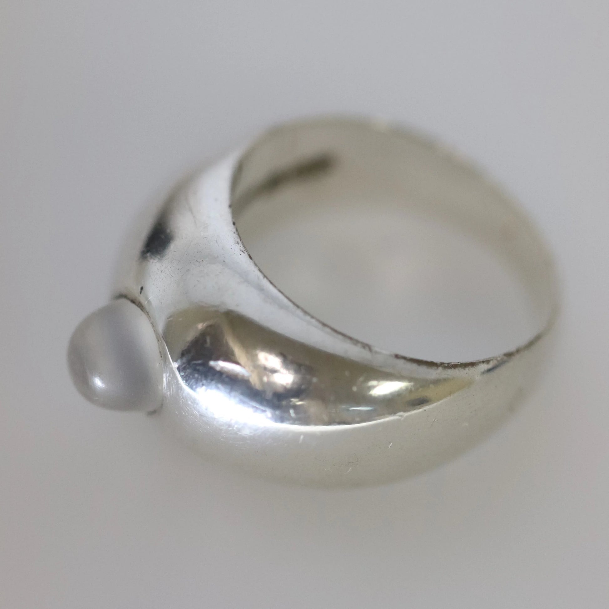 Antonio Pineda Modernist Dome Moonstone Statement Ring