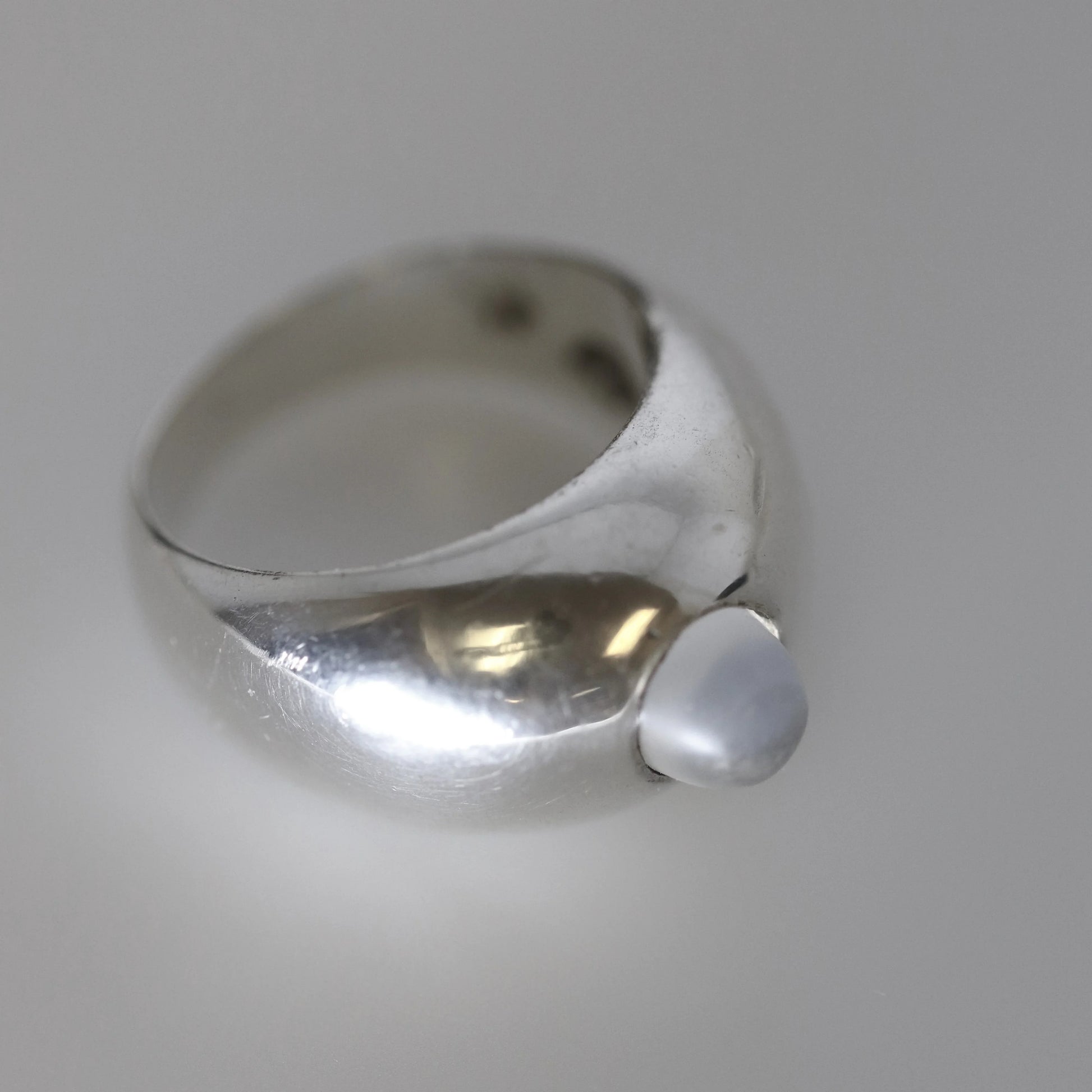 Antonio Pineda Modernist Dome Moonstone Statement Ring