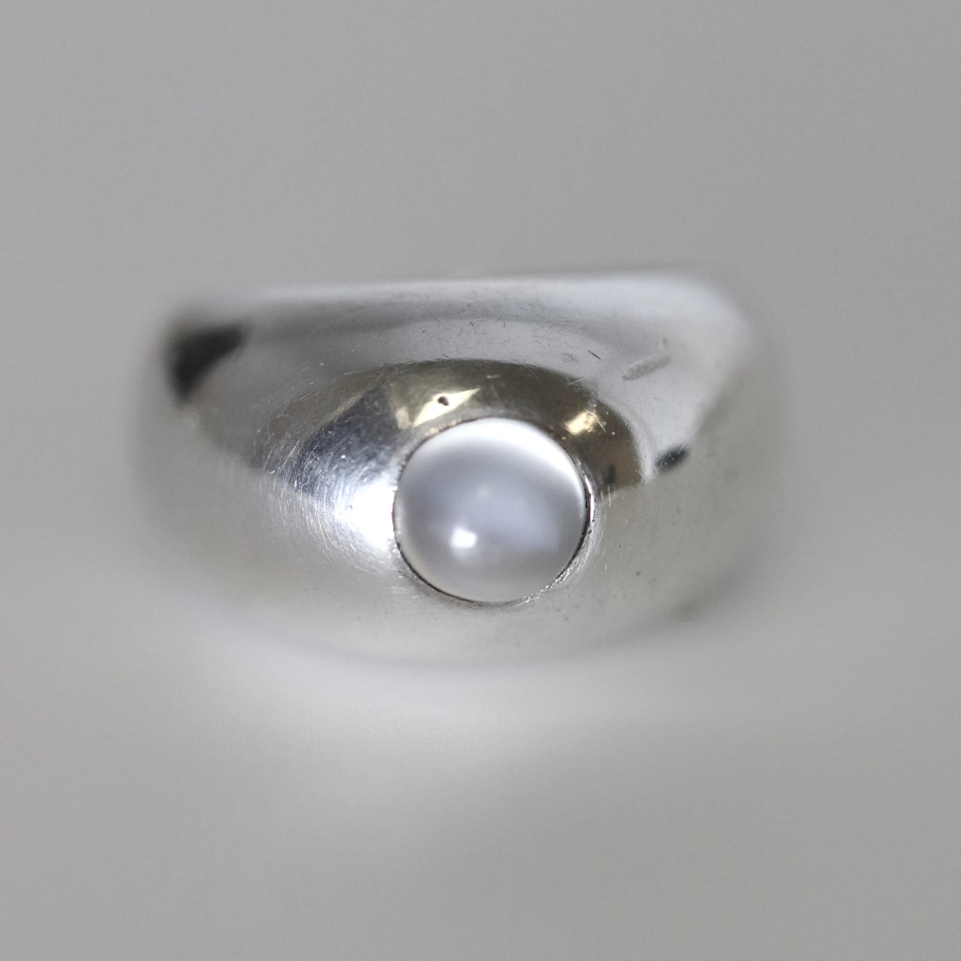 Antonio Pineda Modernist Dome Moonstone Statement Ring