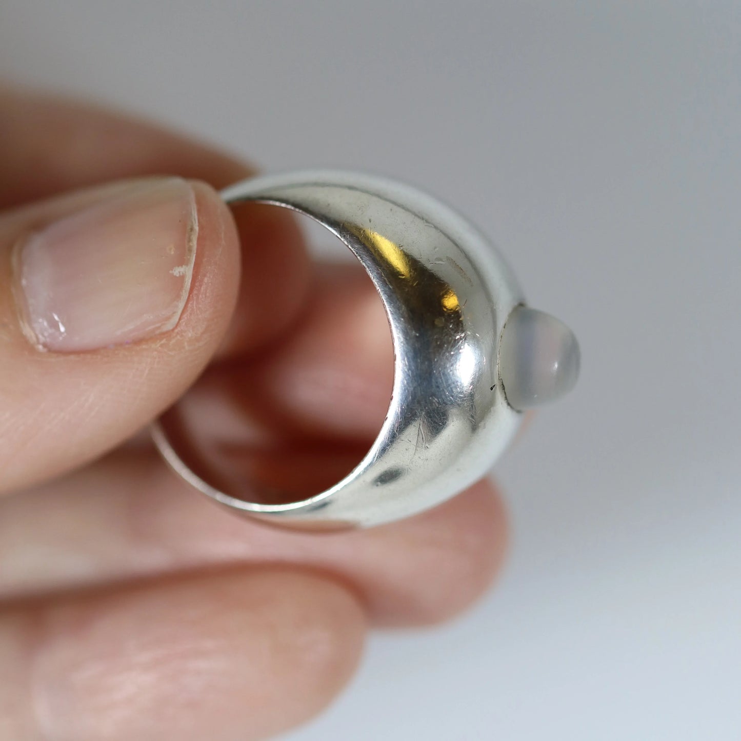 Antonio Pineda Modernist Dome Moonstone Statement Ring