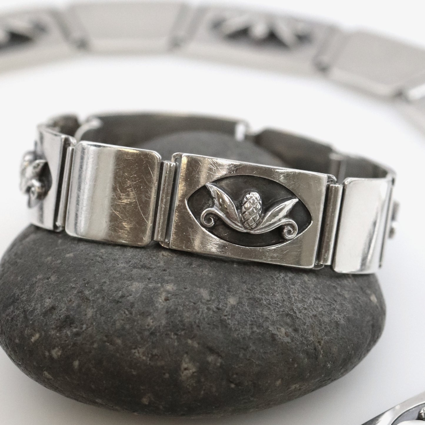 Vintage Georg Jensen Jewelry | La Paglia Pinecone Motif Bracelet USA
