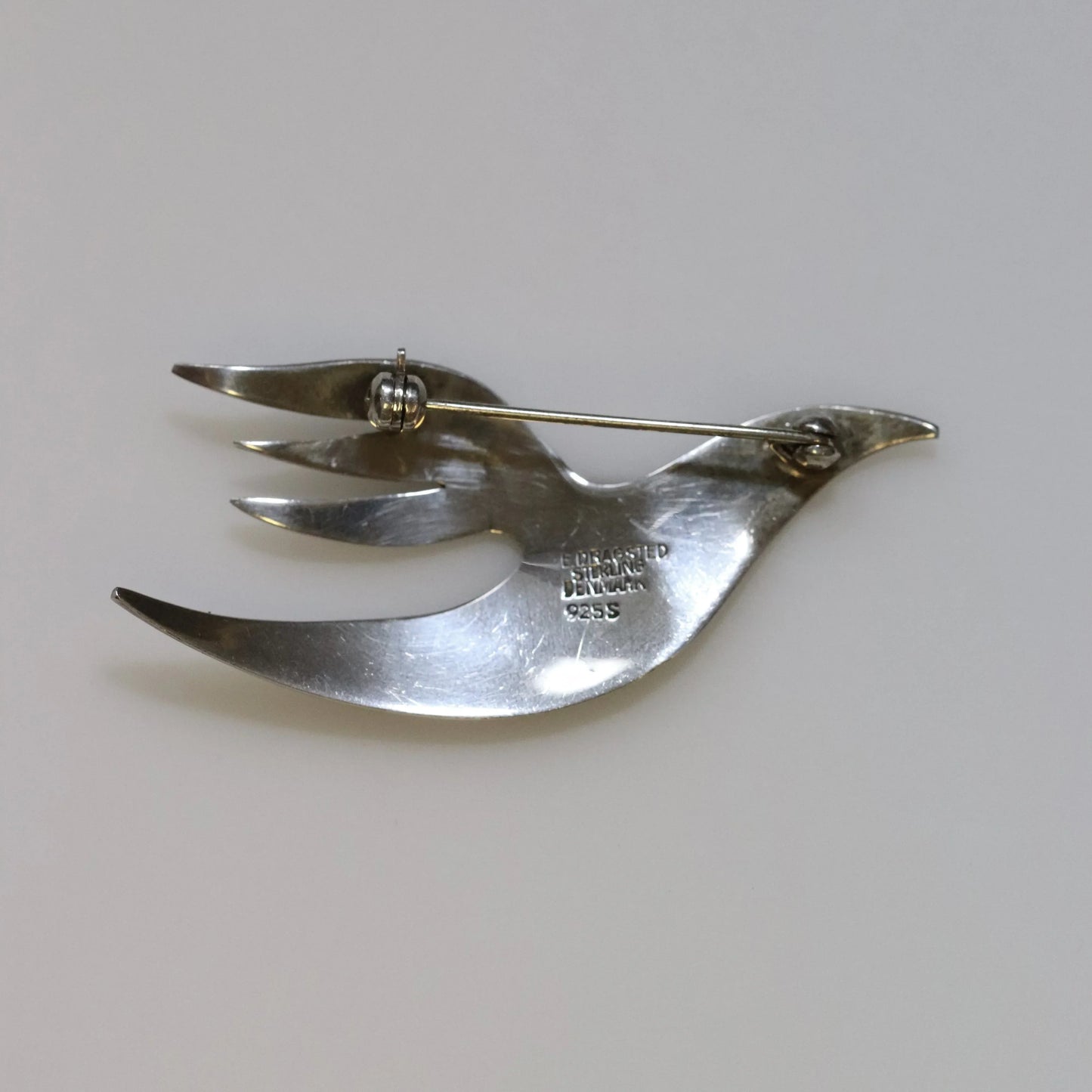 Vintage E Dragsted Jewelry | Modernist Peace Dove Brooch Denmark