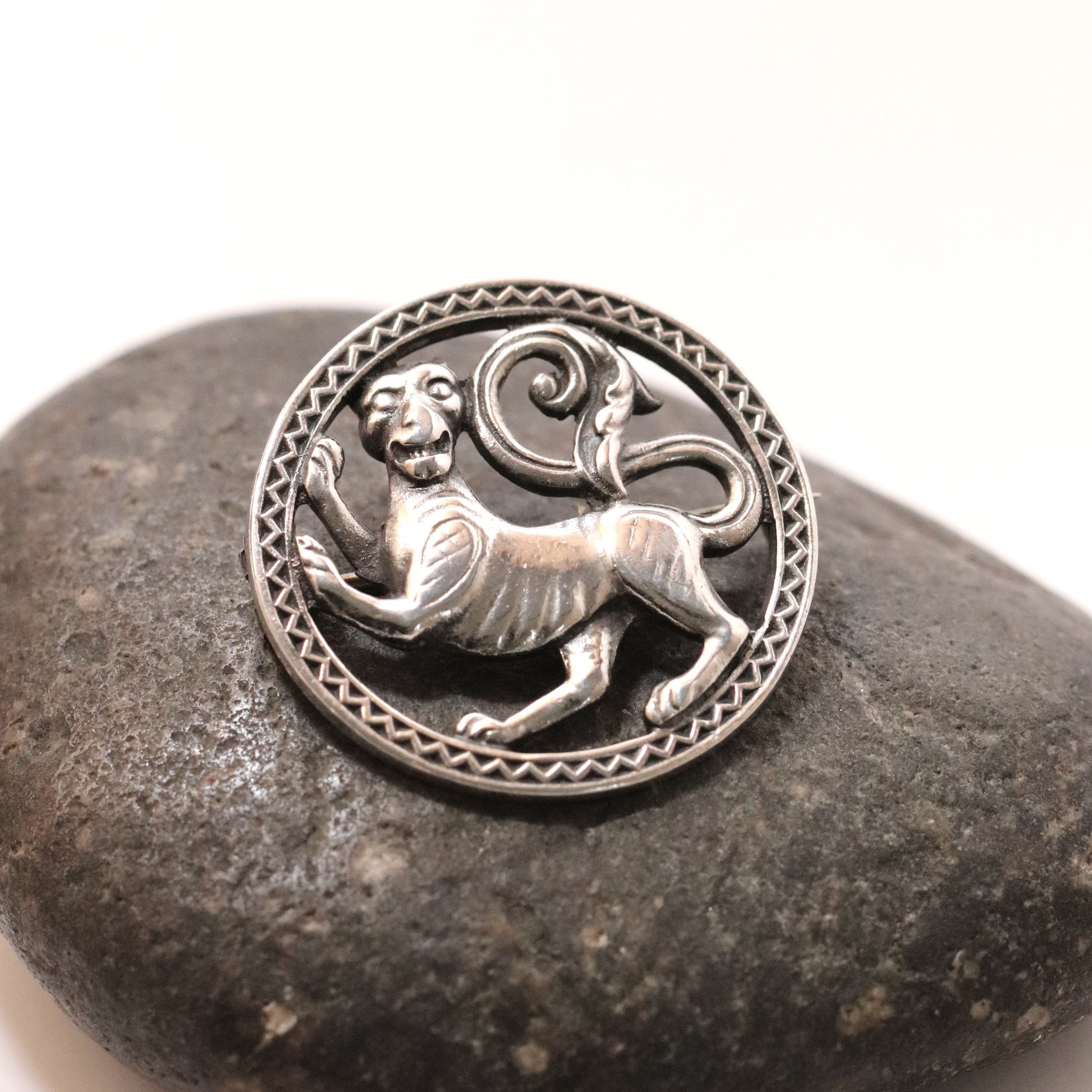 Vintage David Andersen Jewelry | Historic Lion Motif Brooch Norway