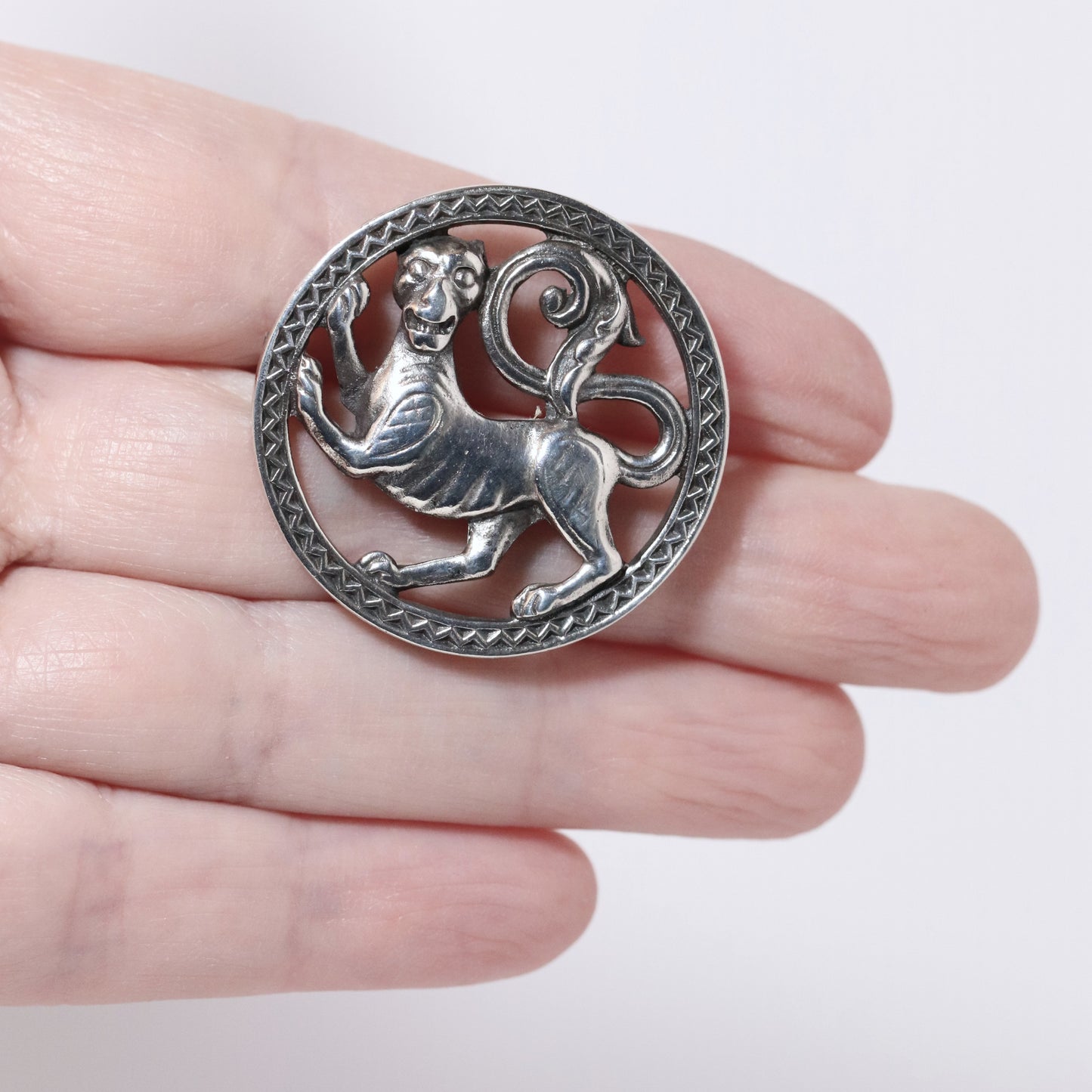 Vintage David Andersen Jewelry | Historic Lion Motif Brooch Norway