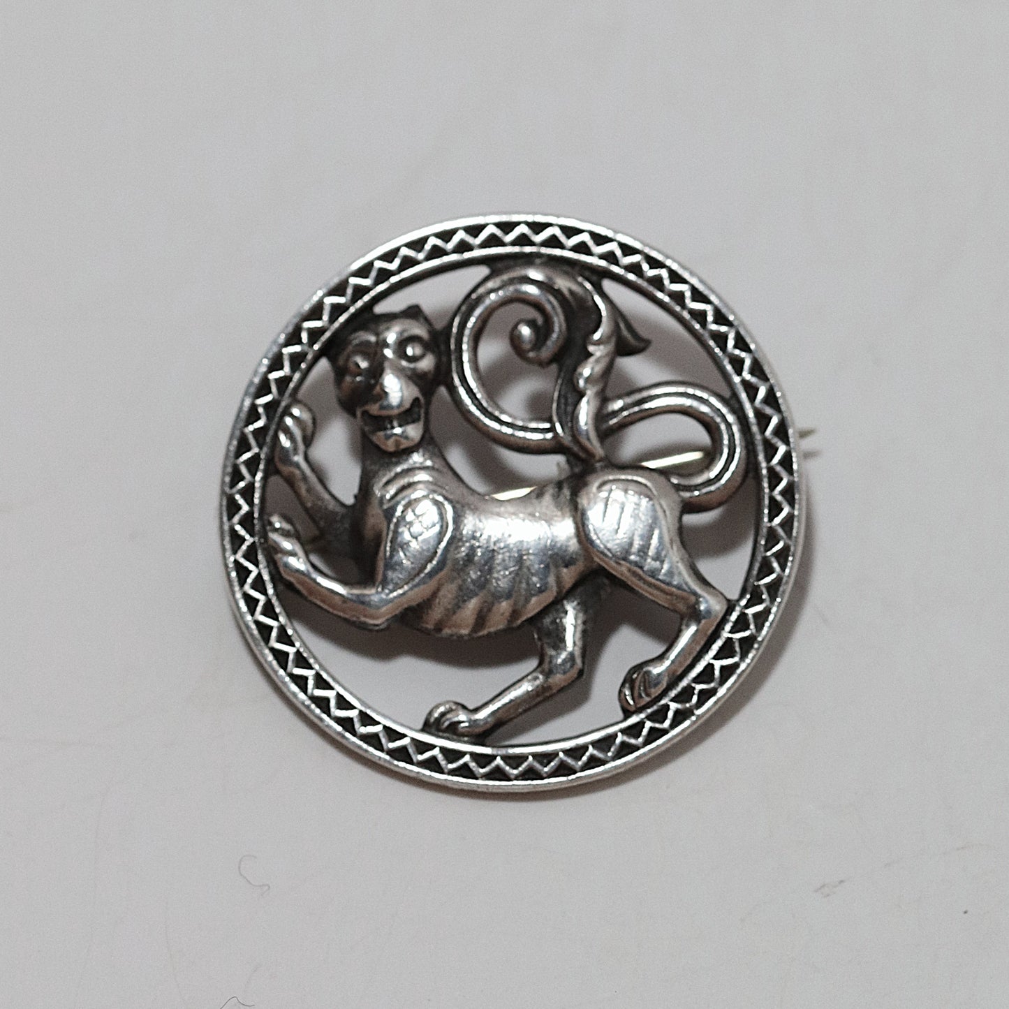 Vintage David Andersen Jewelry | Historic Lion Motif Brooch Norway