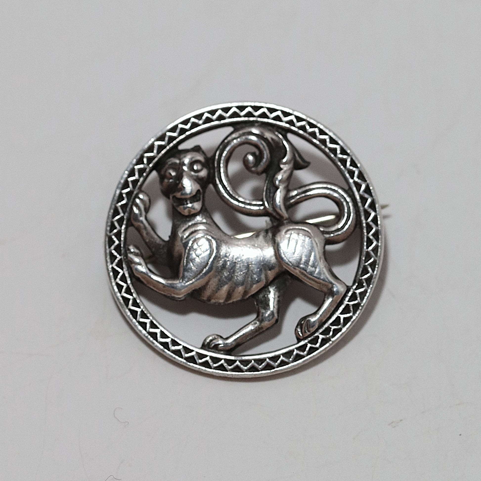 Vintage David Andersen Jewelry | Historic Lion Motif Brooch Norway