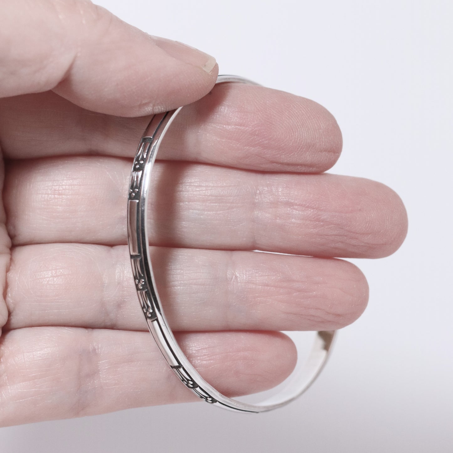 Vintage Ed Levin Silver Jewelry | Art Deco Patterned Cuff Bracelet