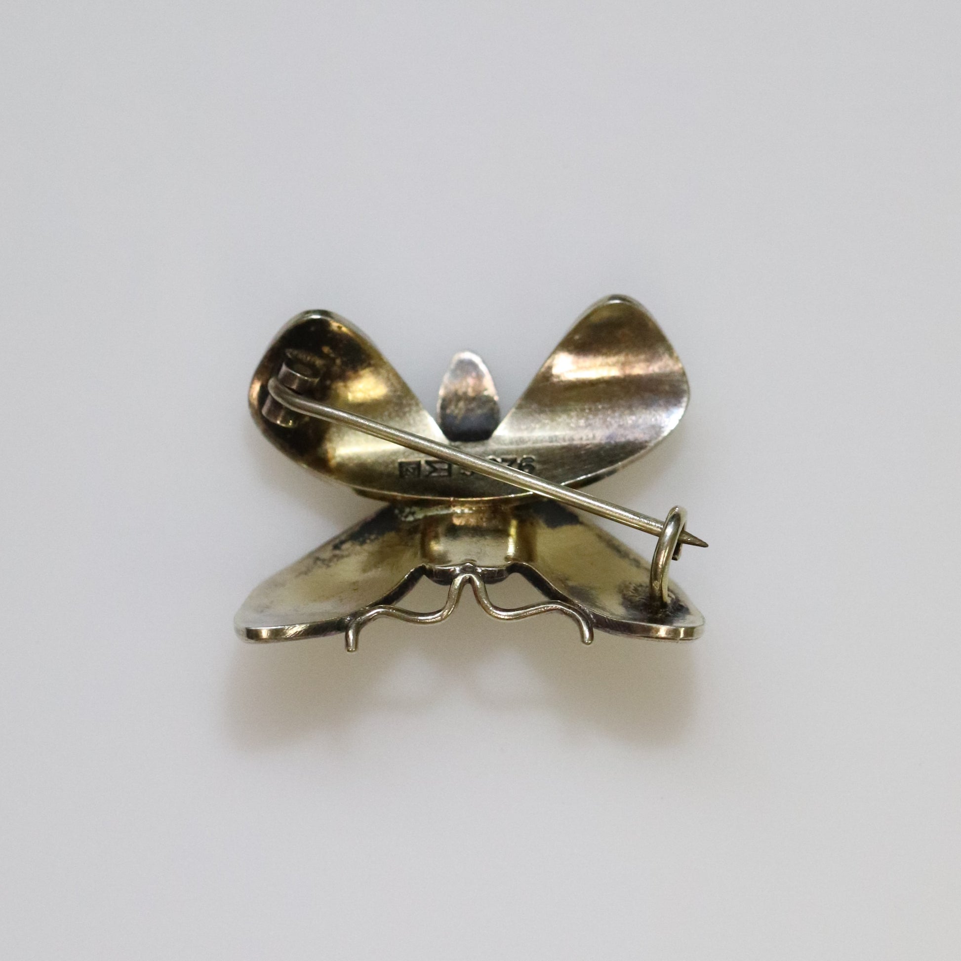 Vintage Einar Modahl Jewelry | Yellow and Green Enamel Butterfly Brooch Norway