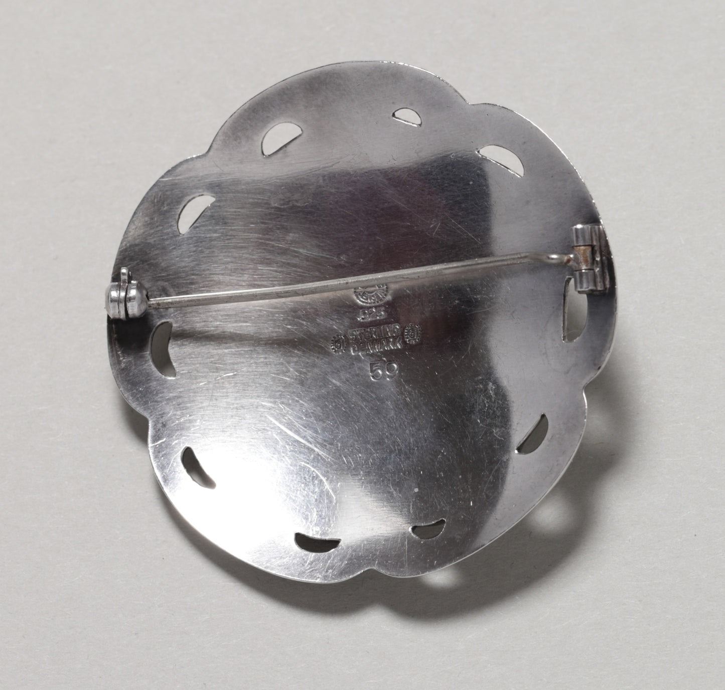 Vintage Georg Jensen Jewelry | Art Nouveau Silver Cabochon Rare Brooch 59