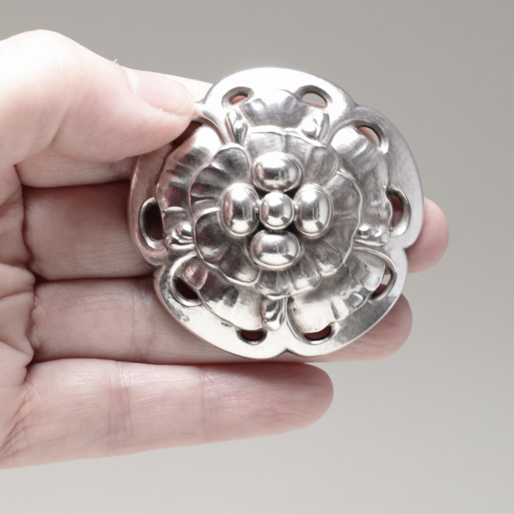 Vintage Georg Jensen Jewelry | Art Nouveau Silver Cabochon Rare Brooch 59