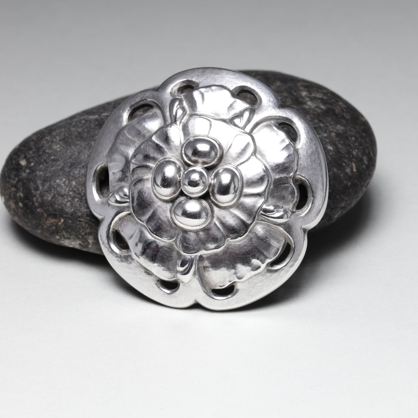 Vintage Georg Jensen Jewelry | Art Nouveau Silver Cabochon Rare Brooch 59