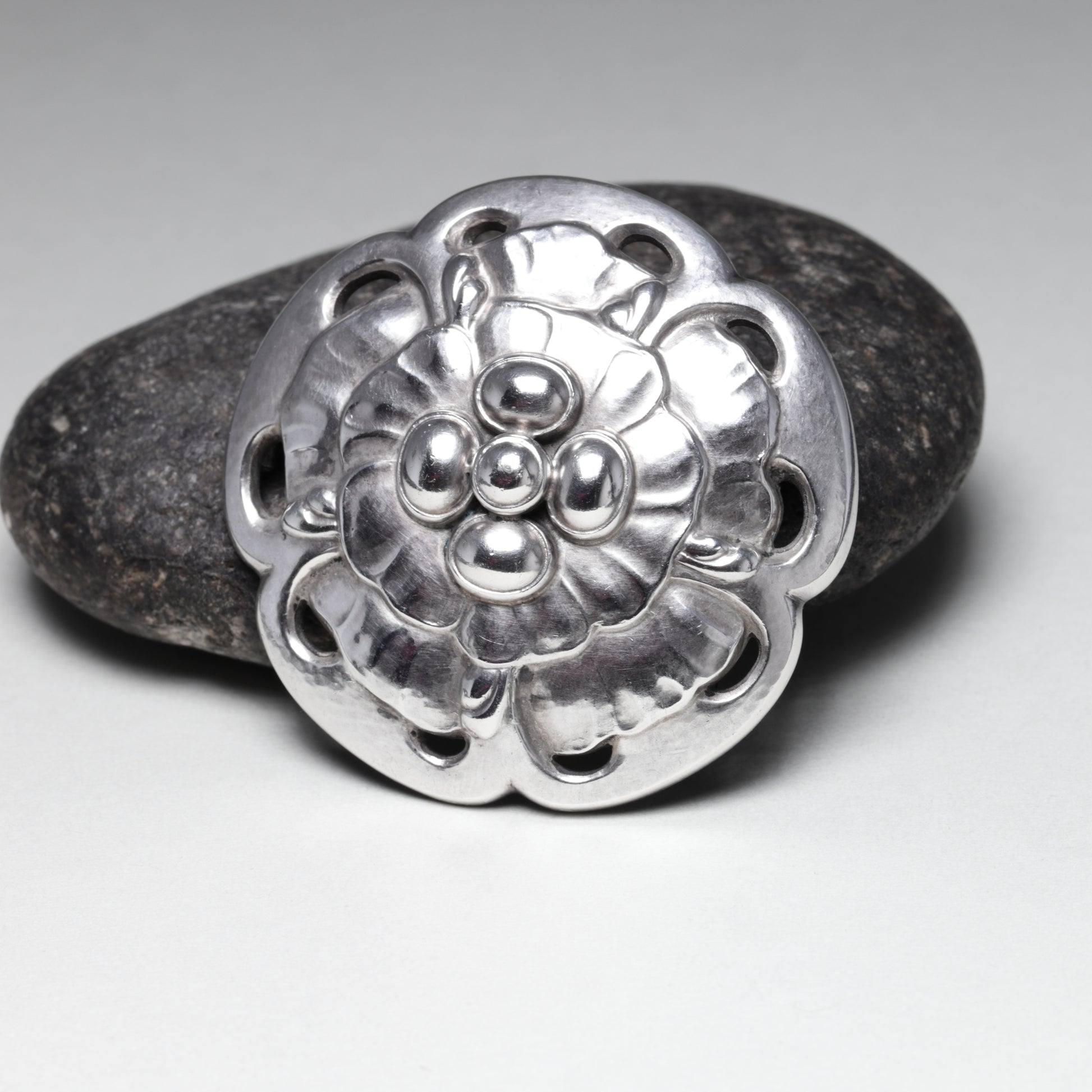 Vintage Georg Jensen Jewelry | Art Nouveau Silver Cabochon Rare Brooch 59