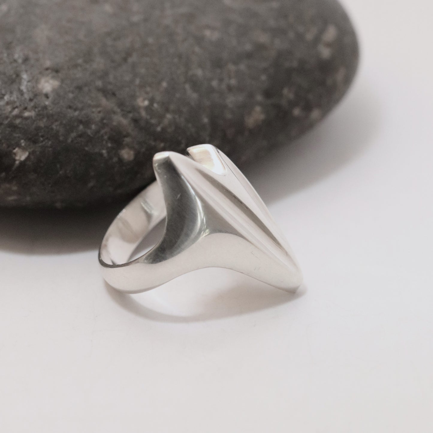 Vintage Georg Jensen Jewelry | Henning Koppel Modernist Heart Shape Ring 127