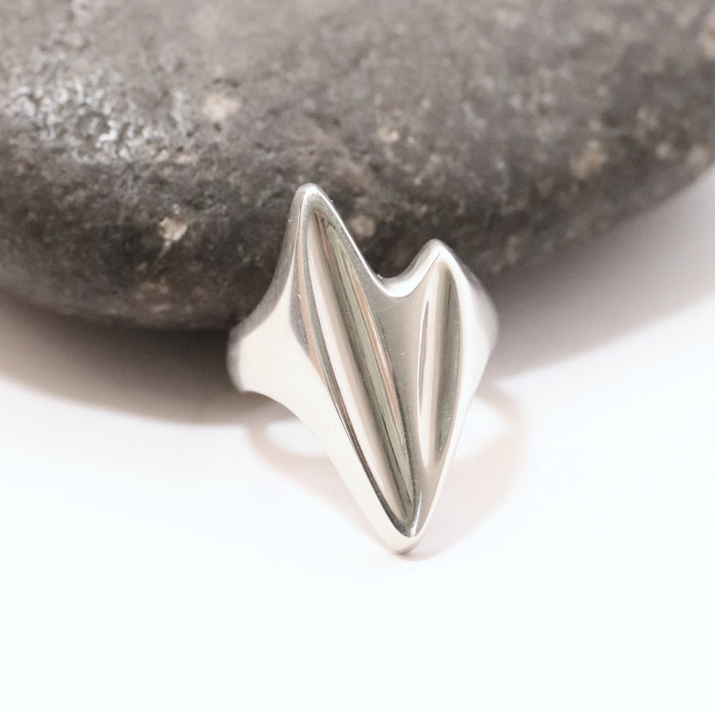 Vintage Georg Jensen Jewelry | Henning Koppel Modernist Heart Shape Ring 127