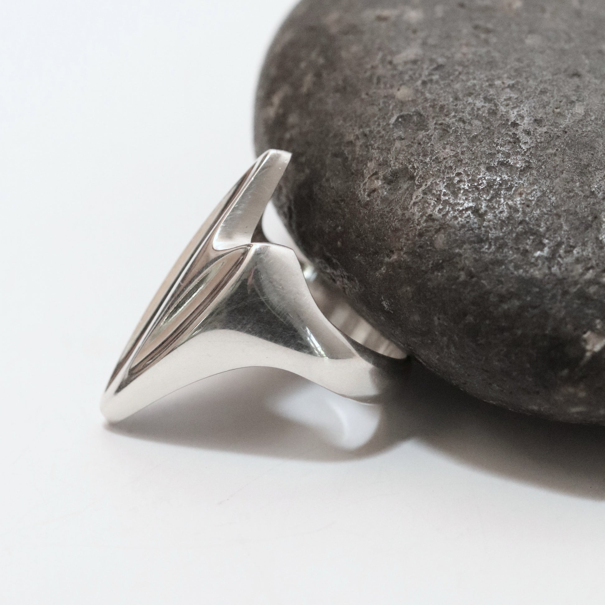 Vintage Georg Jensen Jewelry | Henning Koppel Modernist Heart Shape Ring 127