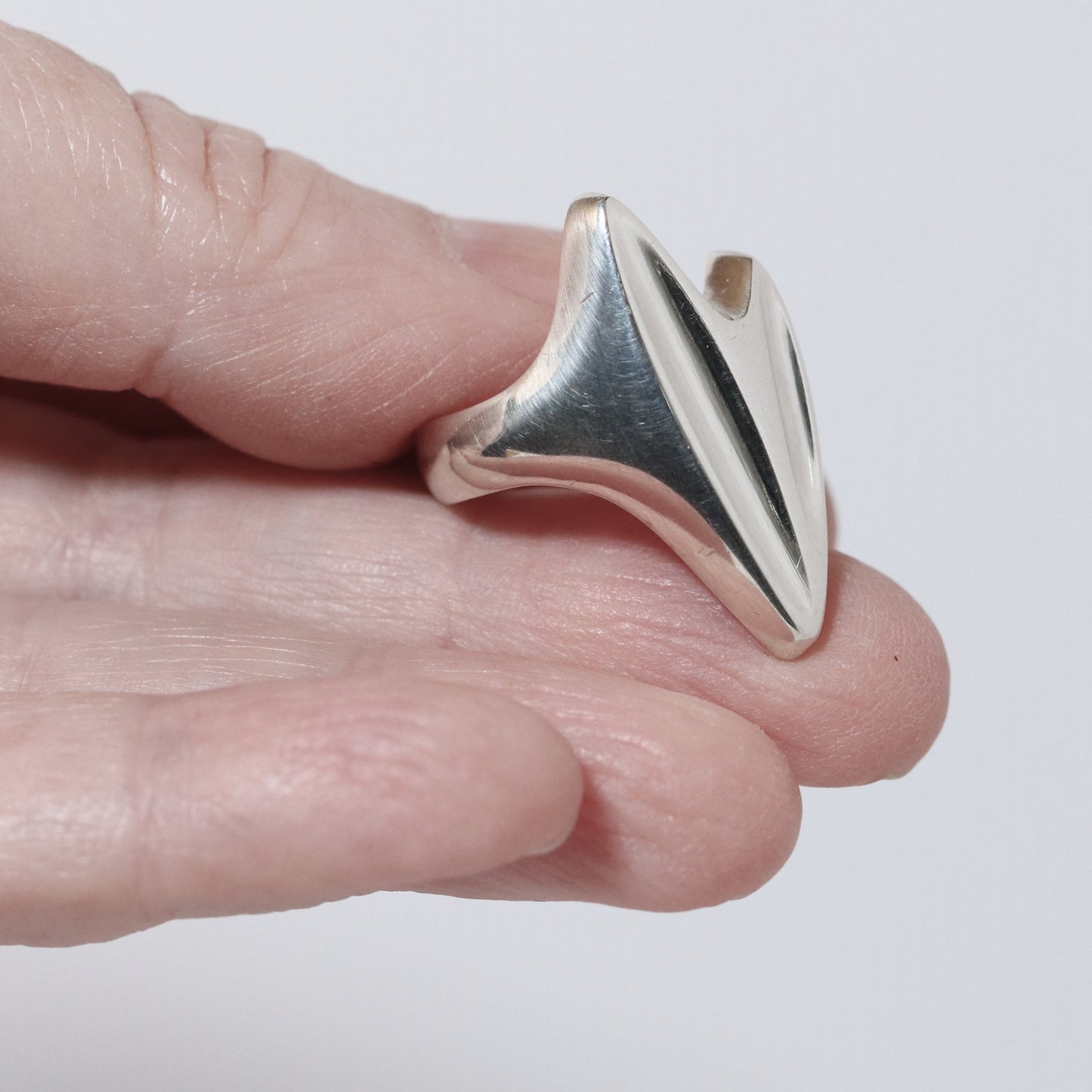Vintage Georg Jensen Jewelry | Henning Koppel Modernist Heart Shape Ring 127