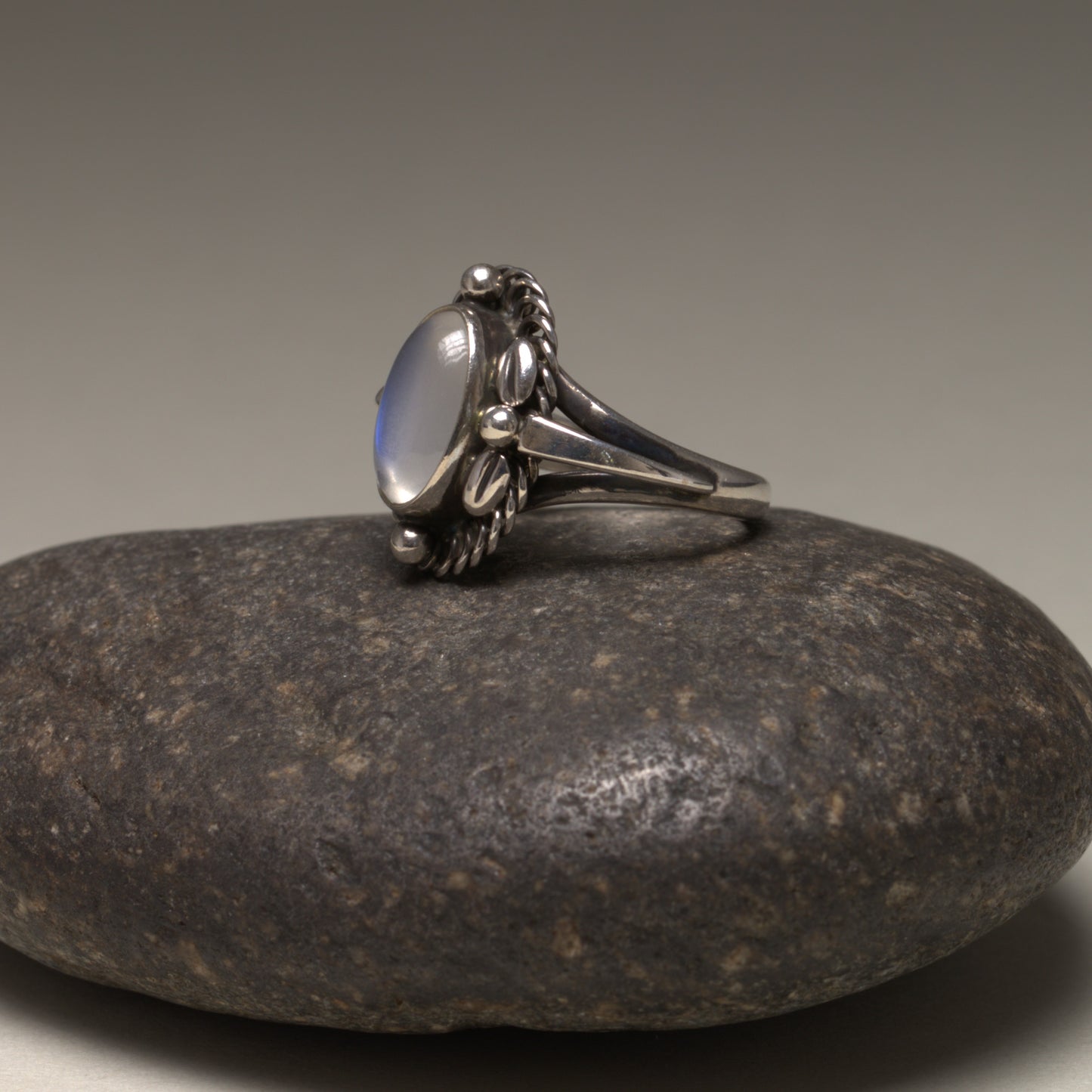 Vintage Georg Jensen Jewelry | Moonstone Moonlight Blossom Ring 1A