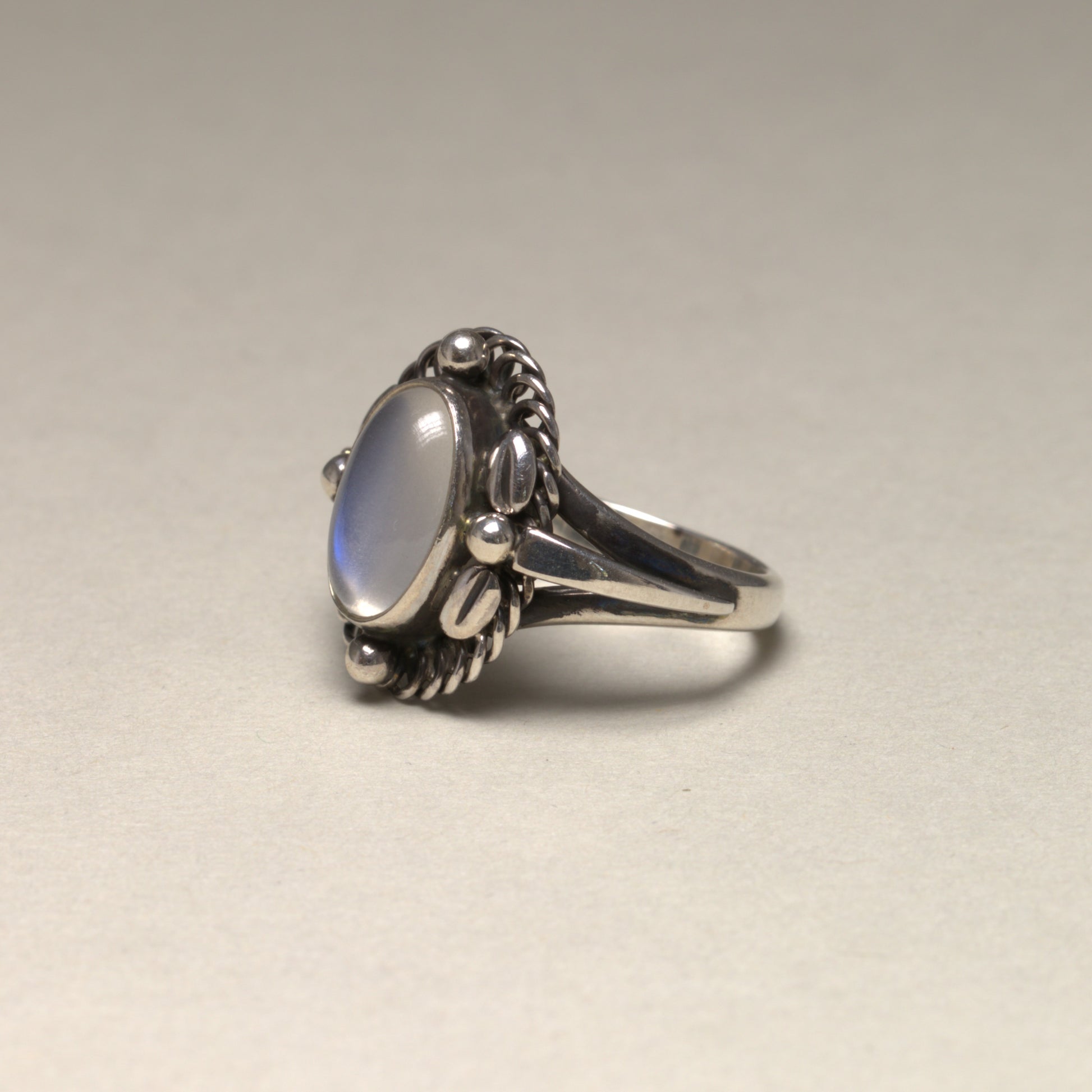Vintage Georg Jensen Jewelry | Moonstone Moonlight Blossom Ring 1A
