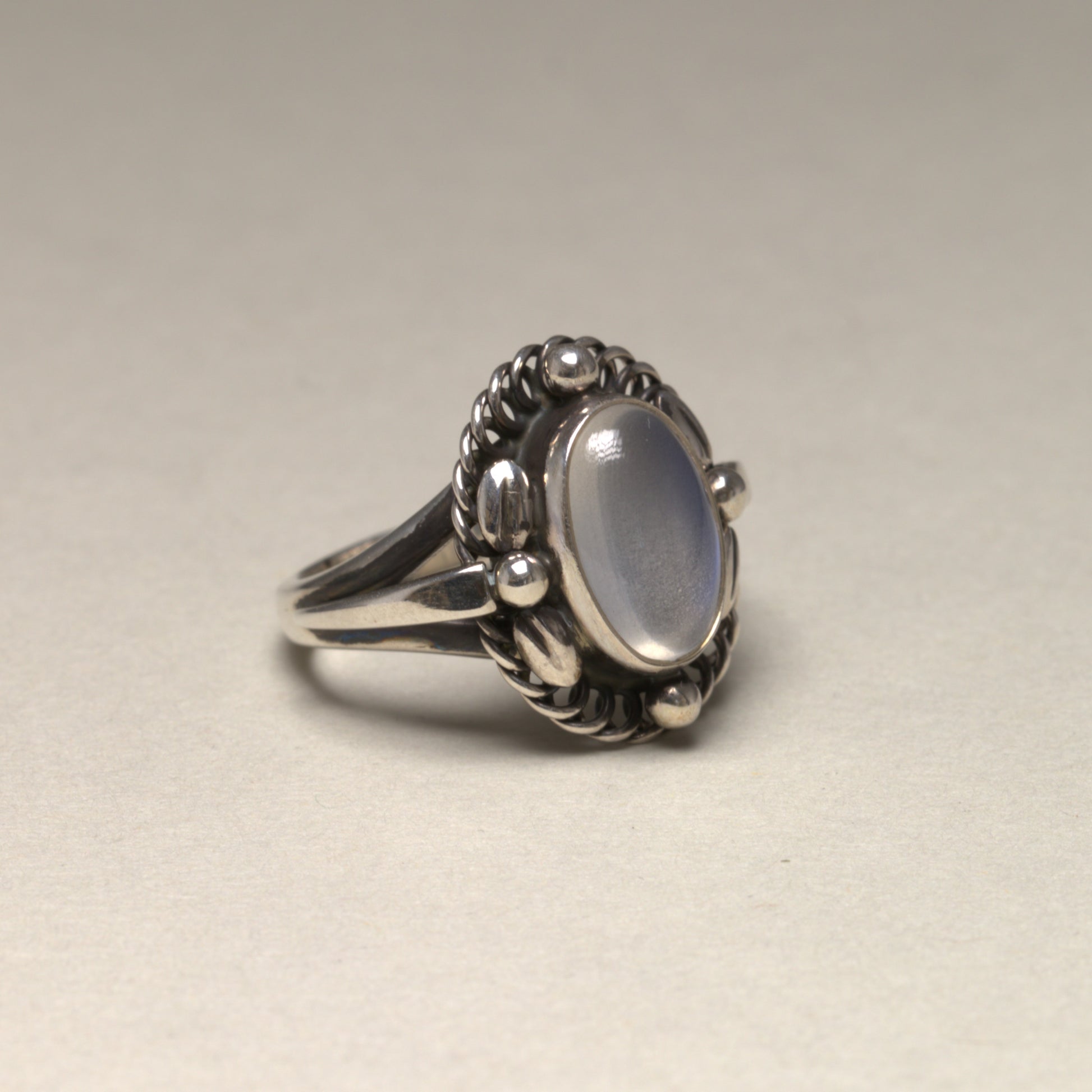 Vintage Georg Jensen Jewelry | Moonstone Moonlight Blossom Ring 1A