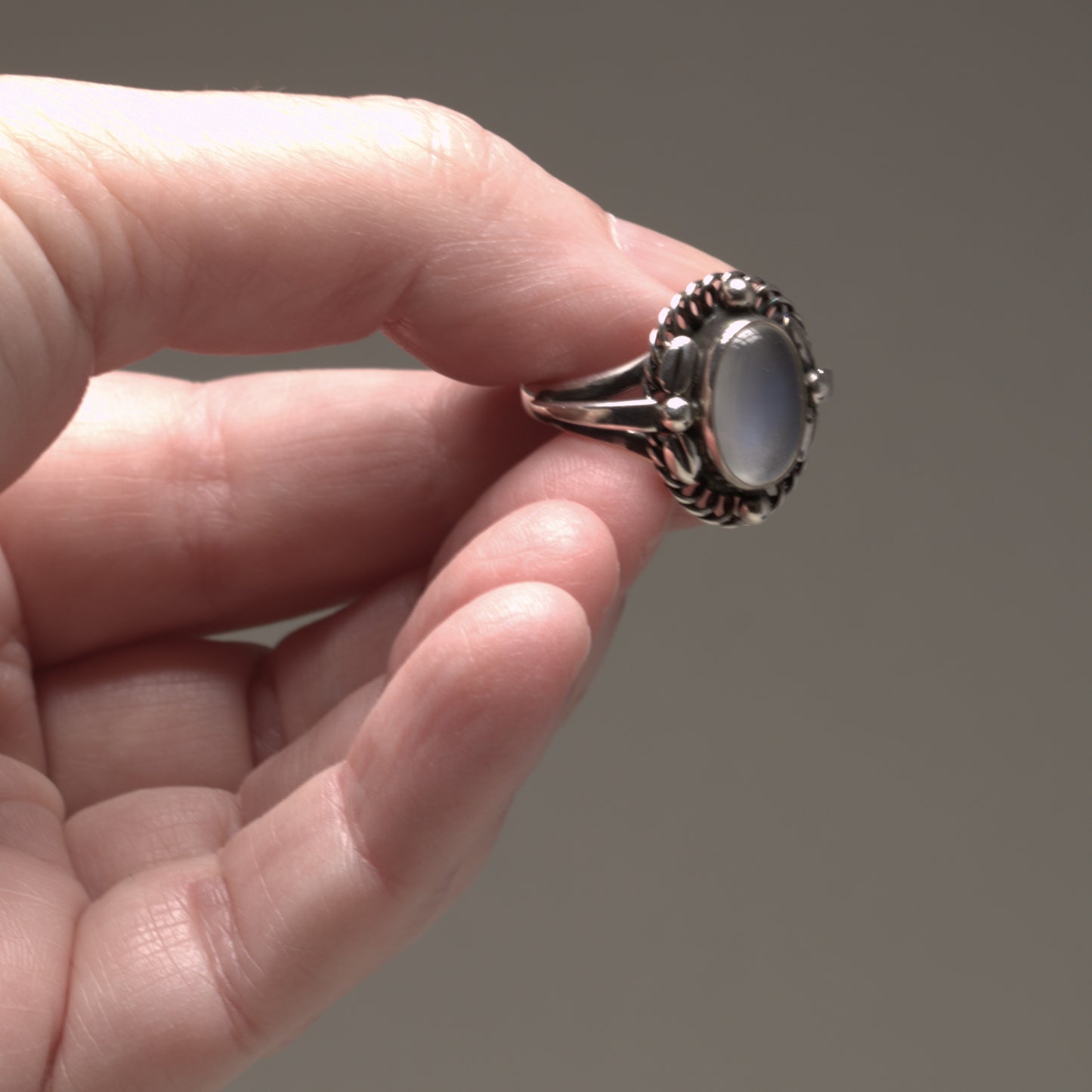 Vintage Georg Jensen Jewelry | Moonstone Moonlight Blossom Ring 1A