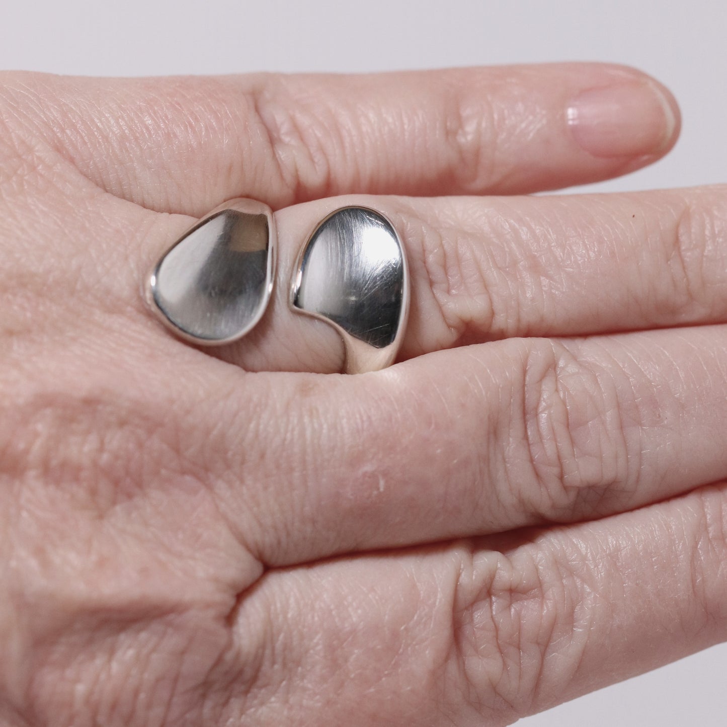 Vintage Georg Jensen Jewelry | Modernist Bypass Ring 219 Henning Koppel Design Denmark