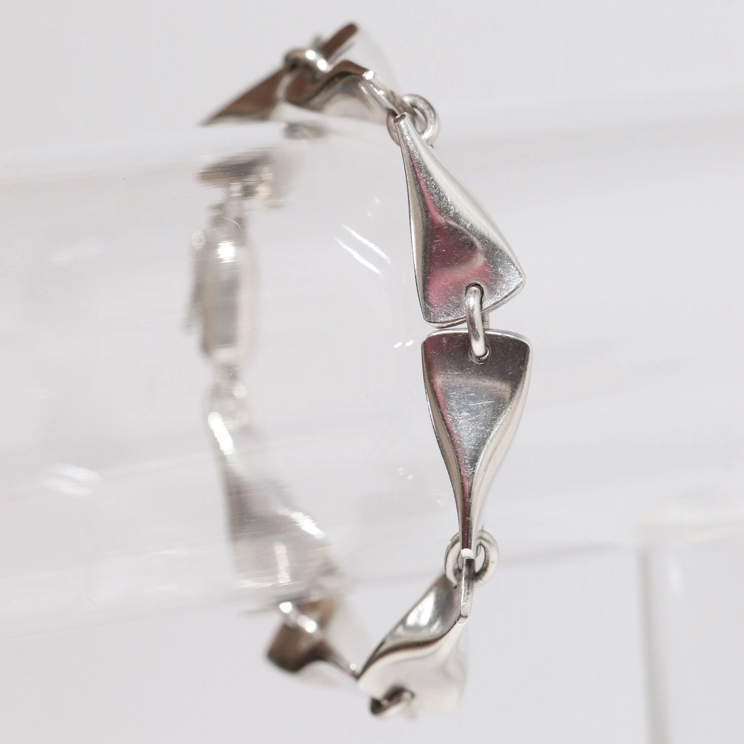 Georg Jensen vintage silver bracelet with modernist sculpted links