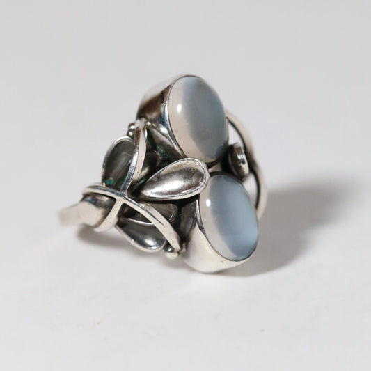 Vintage Georg Jensen Jewelry | Henry Pilstrup Moonstone Ring 48 Denmark - Carmel Fine Silver Jewelry