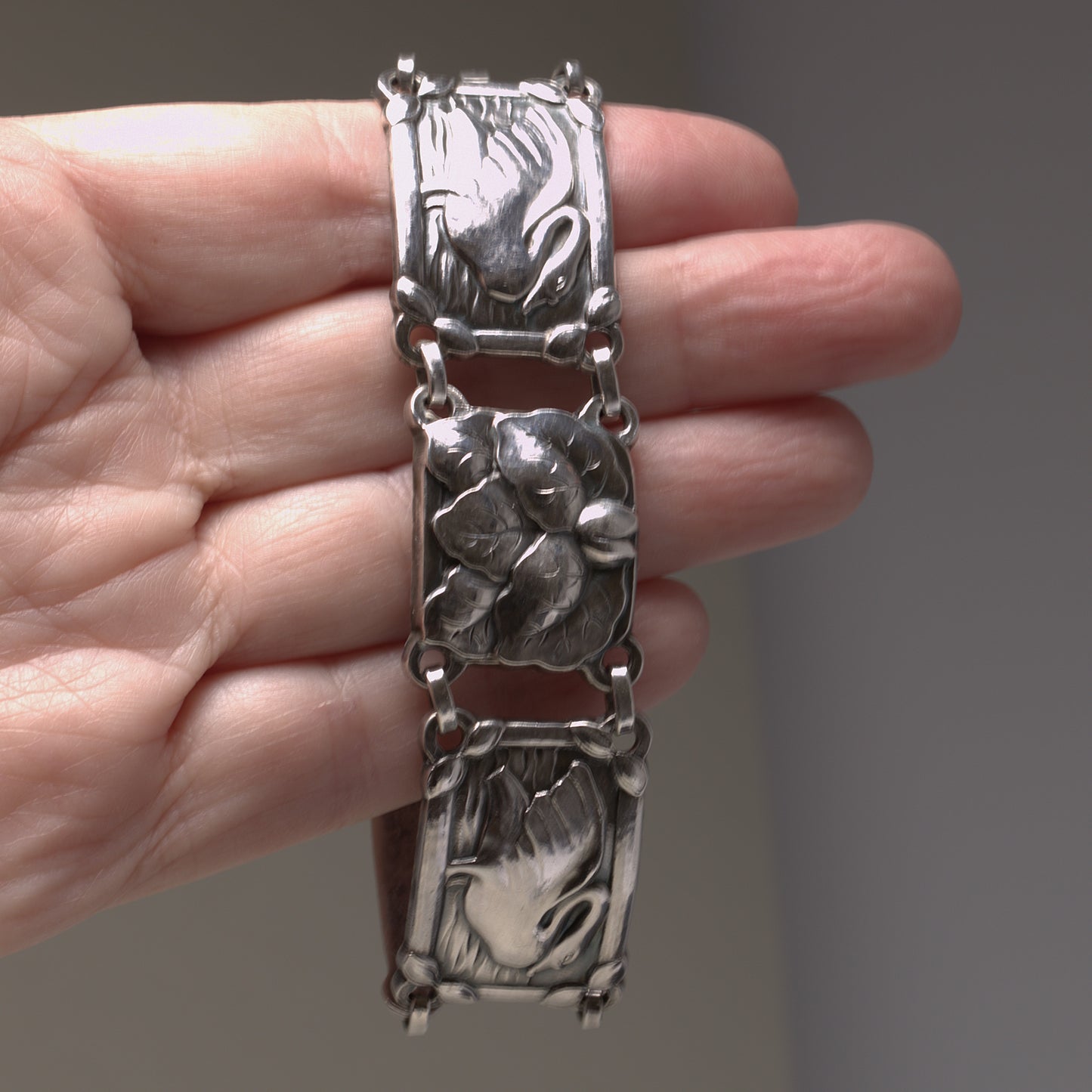 Vintage Georg Jensen Jewelry | Art Nouveau Swan Bracelet 42