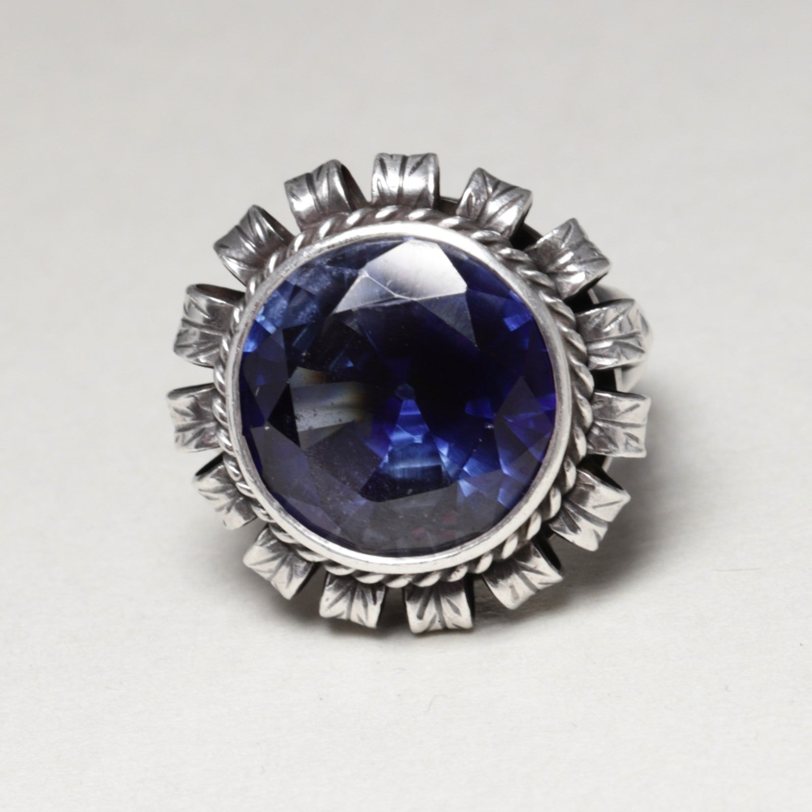 Vintage The Kalo Shop Jewelry | The Kalo Shop Round Synthetic Sapphire Ring