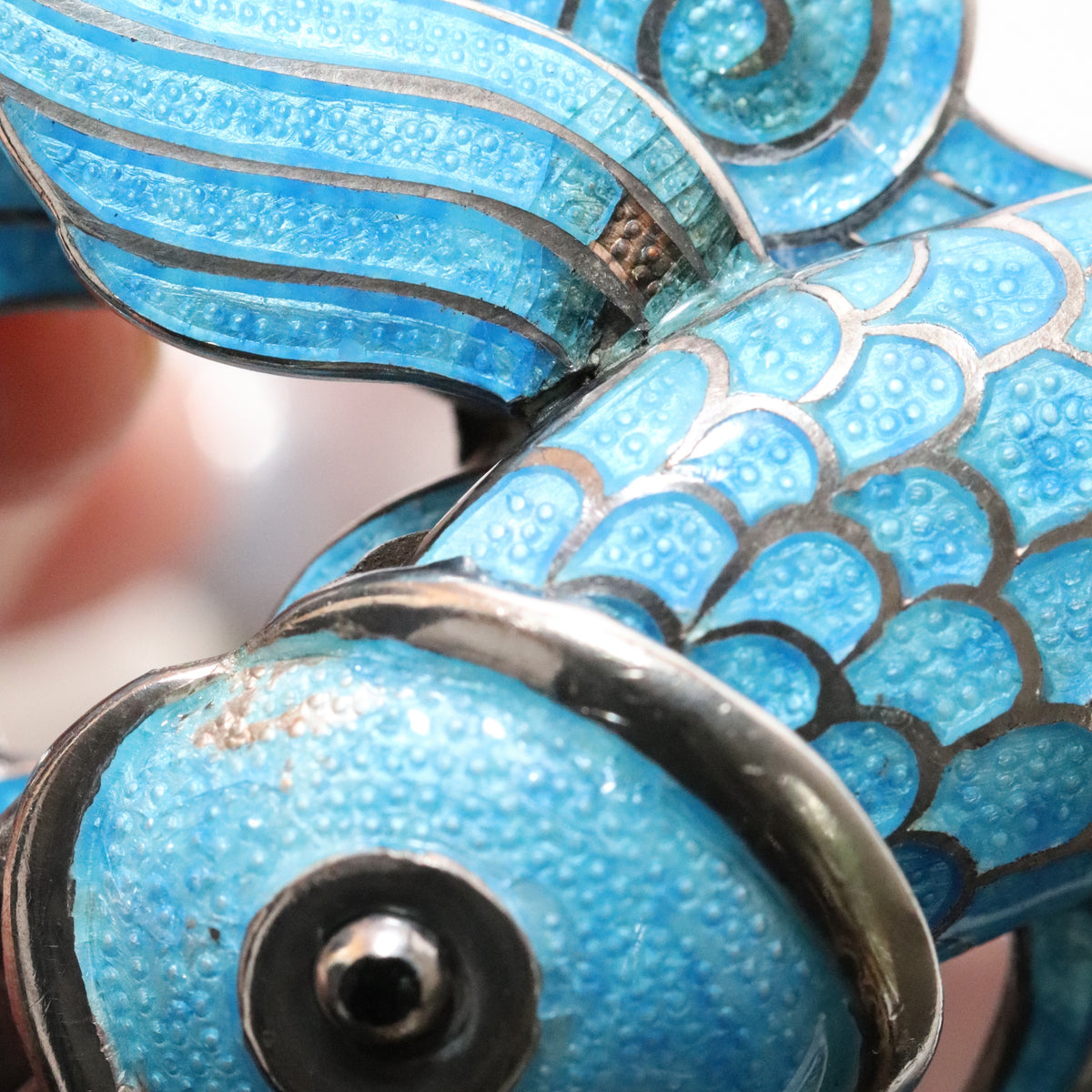 Vintage Margot de Taxco Mexican Jewelry | Rare Blue Enamel Koi Fish Brooch