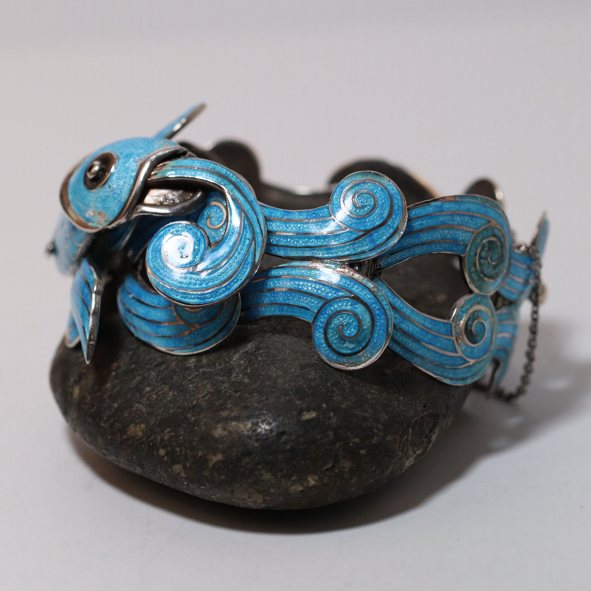 Vintage Margot de Taxco Mexican Jewelry | Rare Blue Enamel Koi Fish Brooch