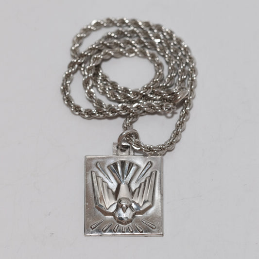Vintage Silver Jewelry | Creed Holy Spirit Dove Charm Necklace