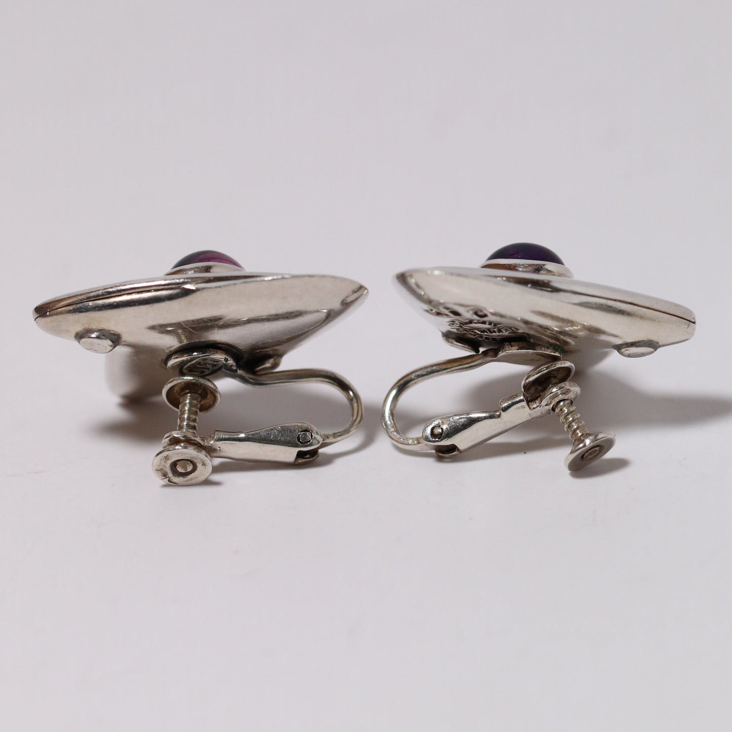 Vintage Sigi Pineda Taxco Jewelry | Modernist Amethyst Abstract Earrings