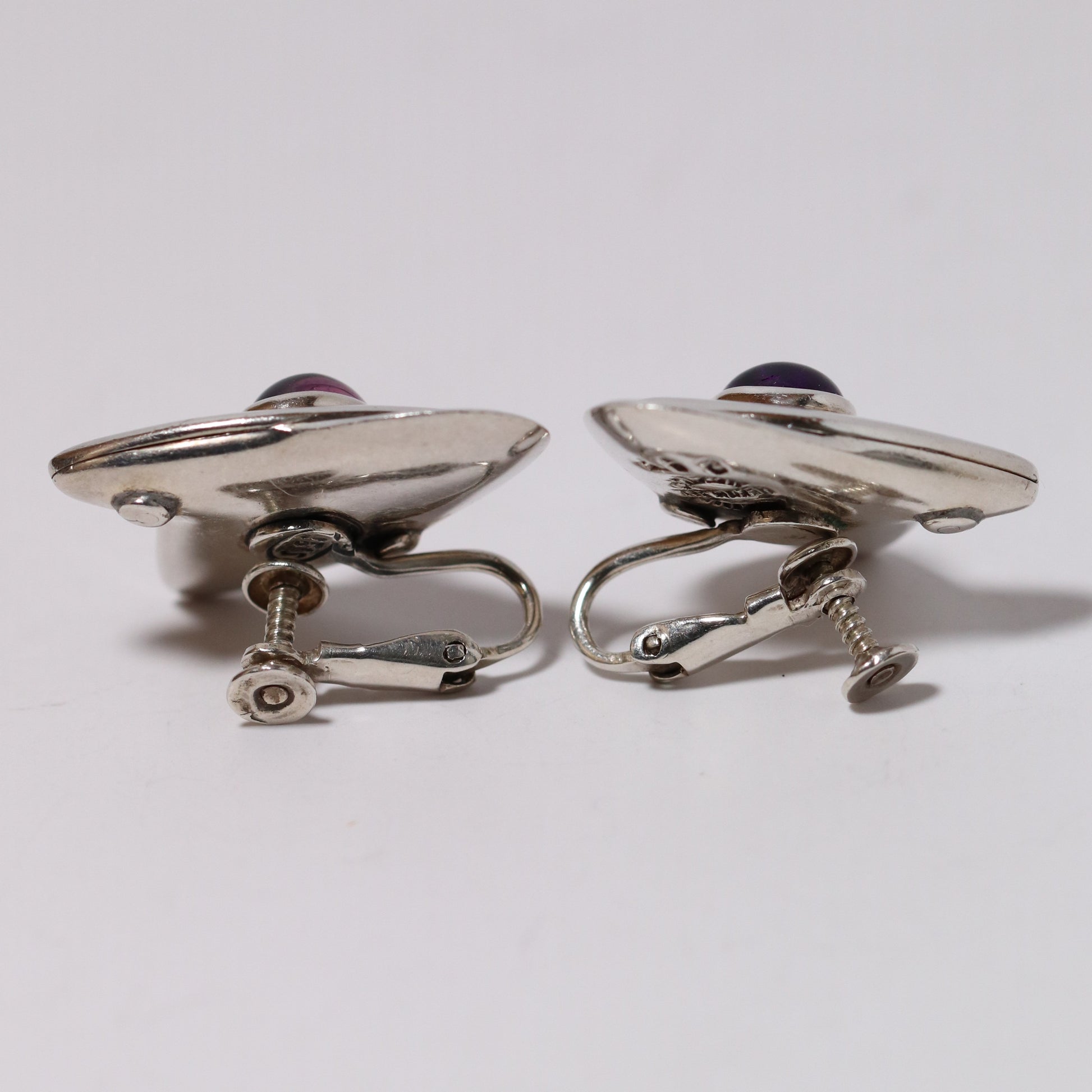 Vintage Sigi Pineda Taxco Jewelry | Modernist Amethyst Abstract Earrings