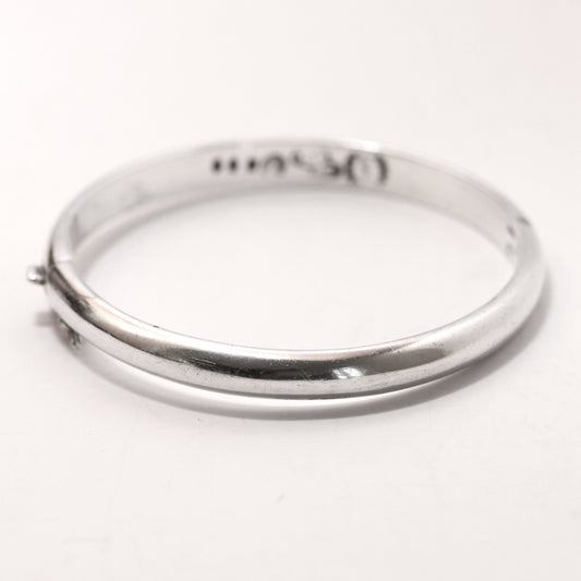 Vintage Sigi Pineda Taxco Jewelry | Solid Sterling Silver Modernist Hinged Bangle Bracelet