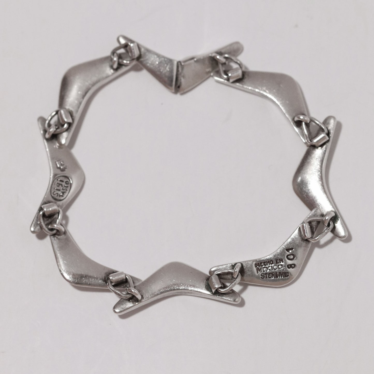 Vintage Sigi Pineda Taxco Jewelry | Boomerang Sterling Silver Bracelet